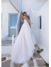 Spaghetti Straps Beaded Ivory Lace Tulle Wedding Dress